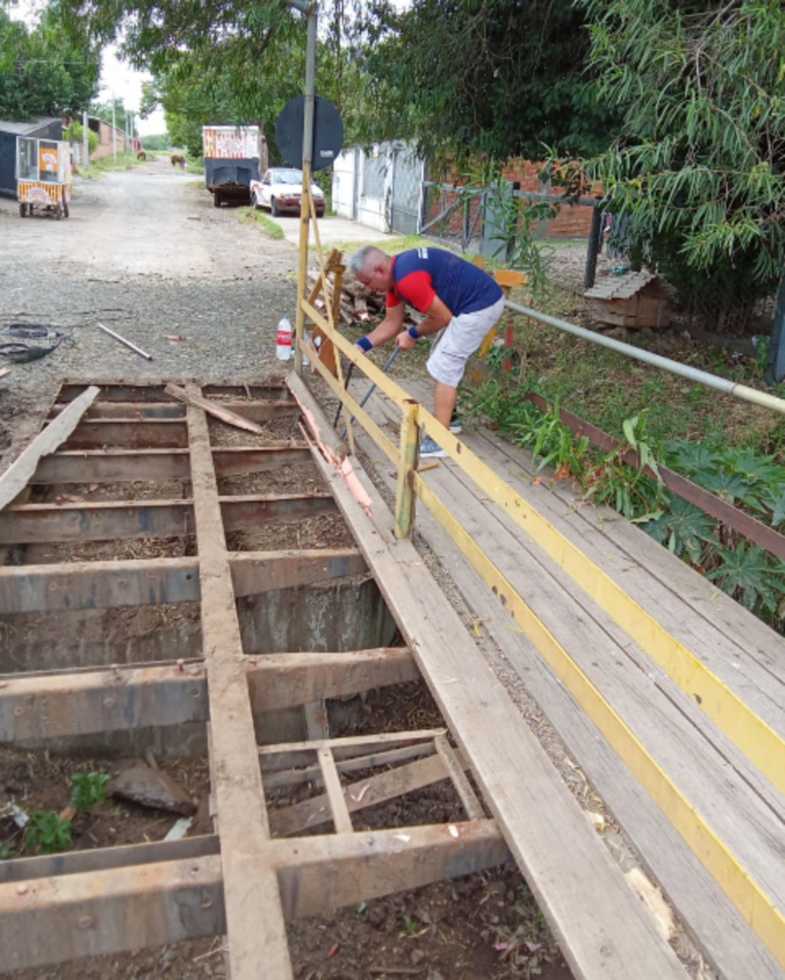 O trabalho de manutenção foi realizado no bairro Cidade Nova.