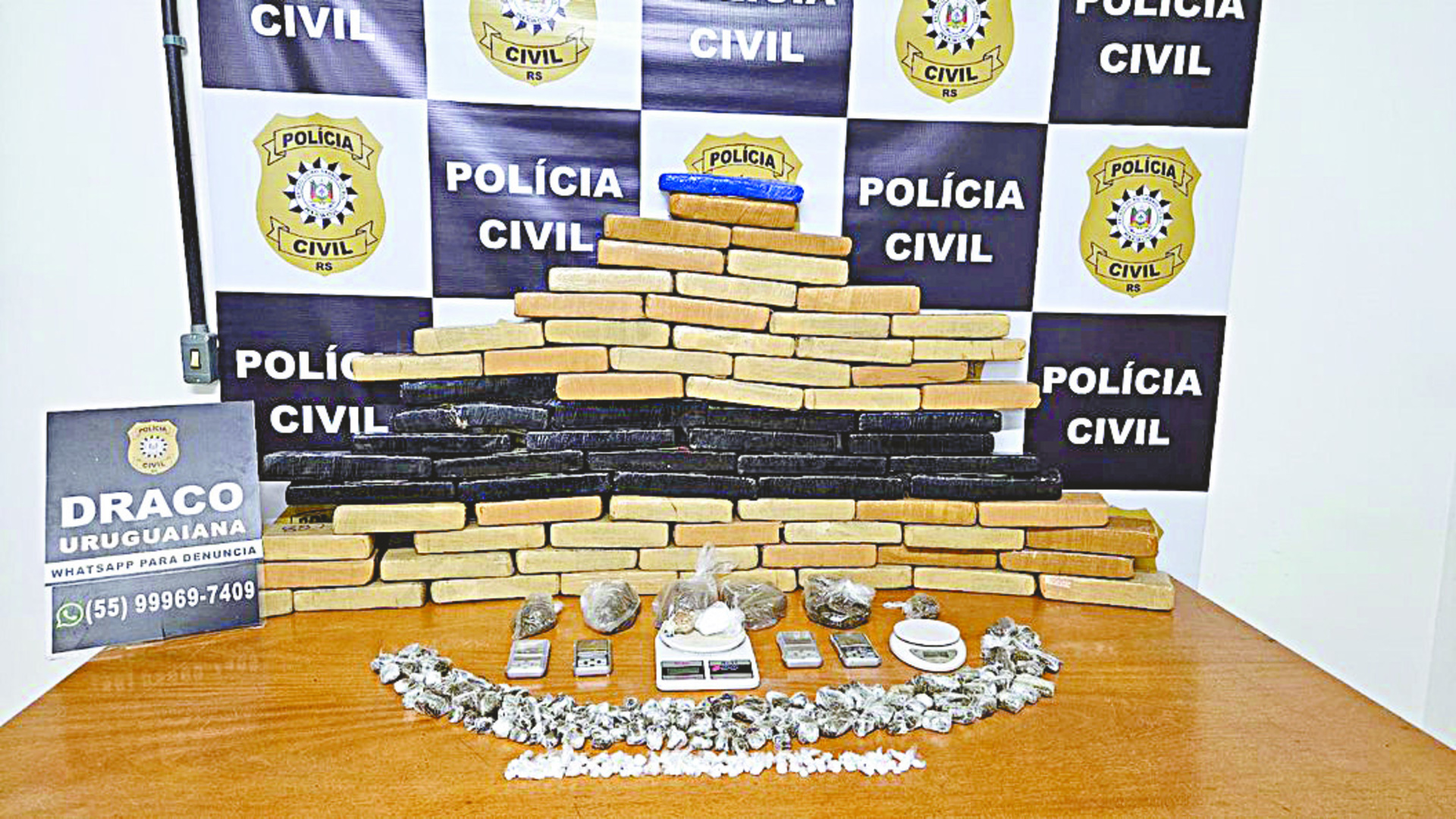 Draco apreendeu 61 kg de drogas avaliadas em R$ 617 mil