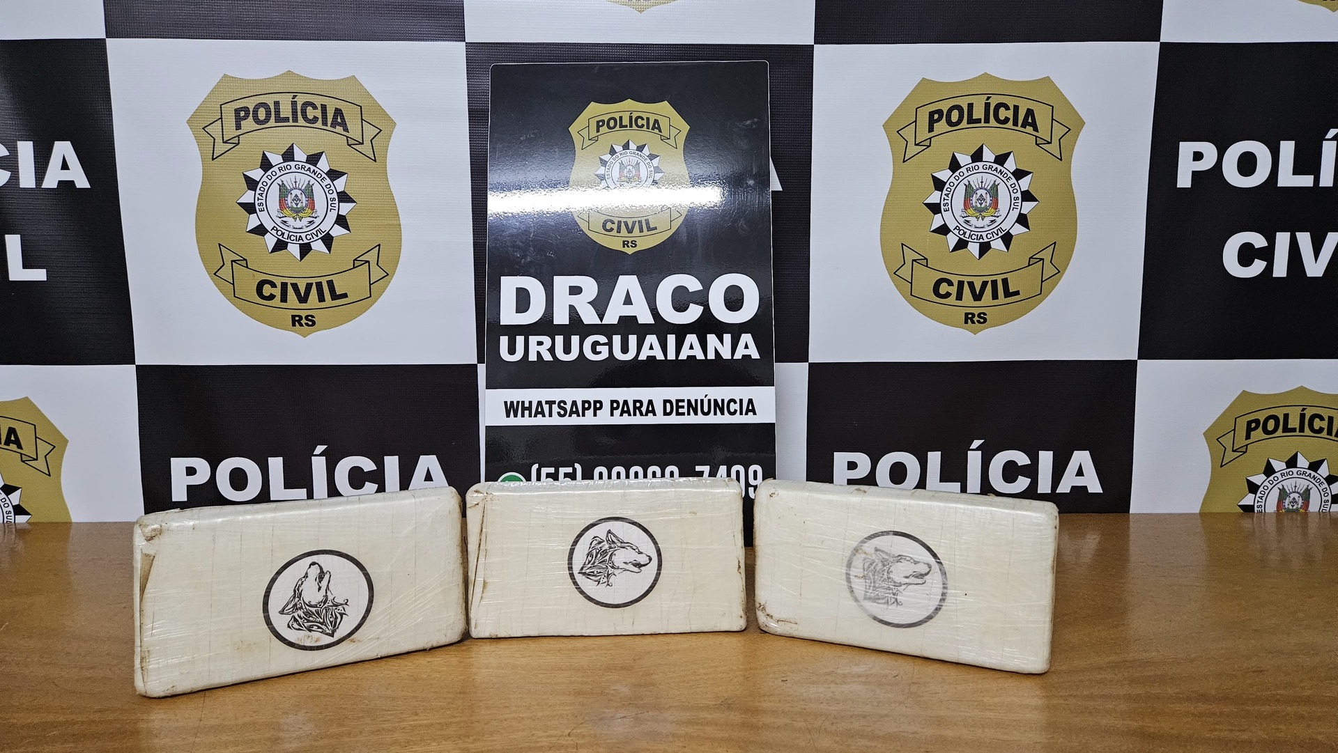 Dois homens foram presos pela Polícia Civil com mais de 3 kg de cocaína em Uruguaiana.