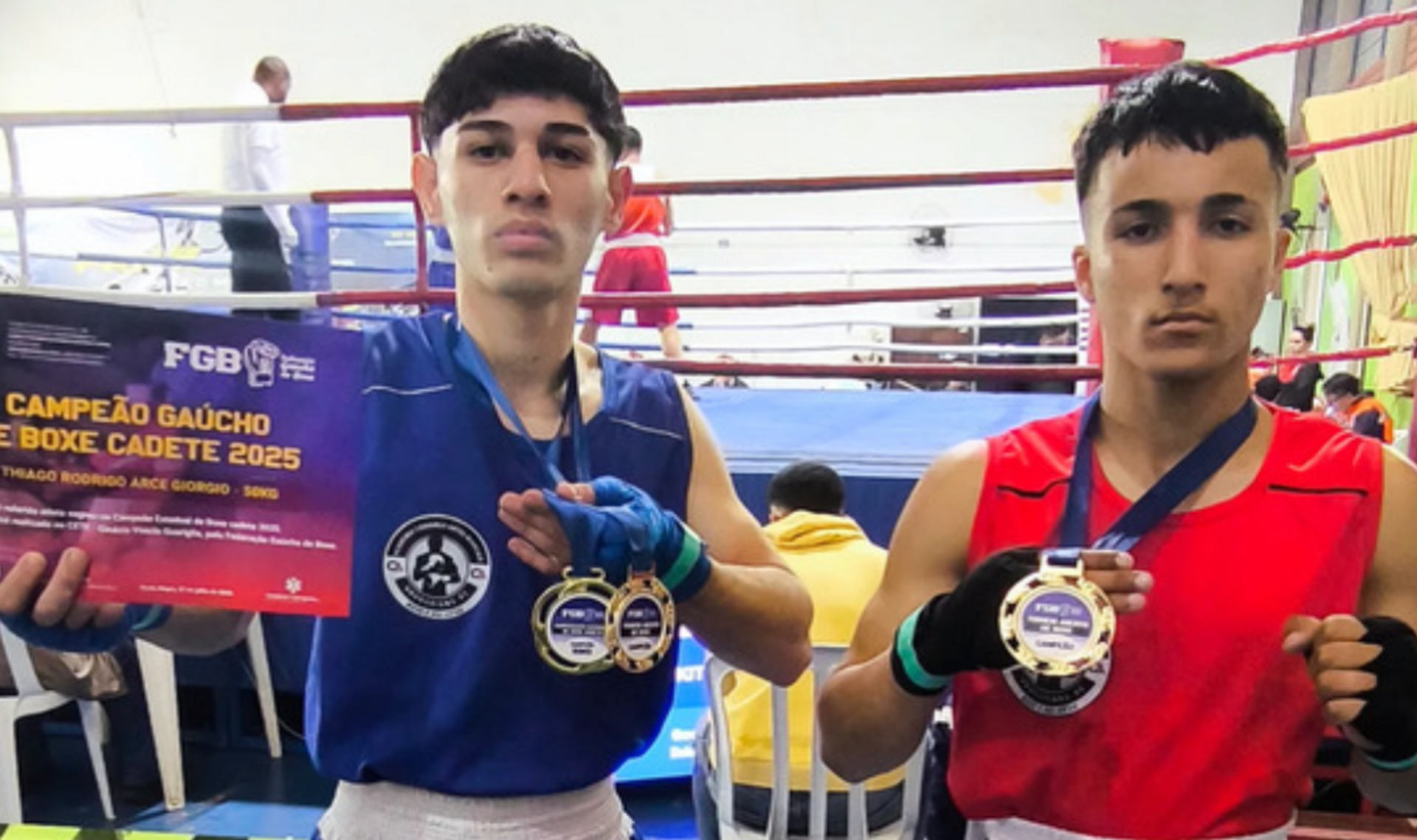 Cristofer Vargas e Thiago Arce brilham no Campeonato Estadual de Boxe Cadete e Juvenil 2025.