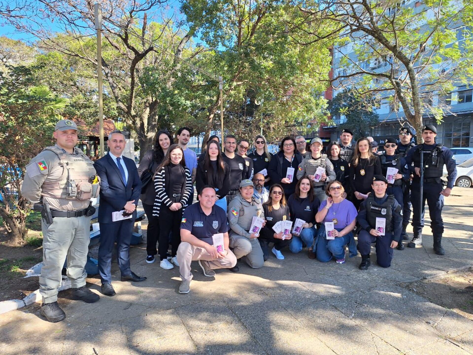 A ação reuniu diversas instituições parceiras e destacou a importância da prevenção e do enfrentamento da violência doméstica.