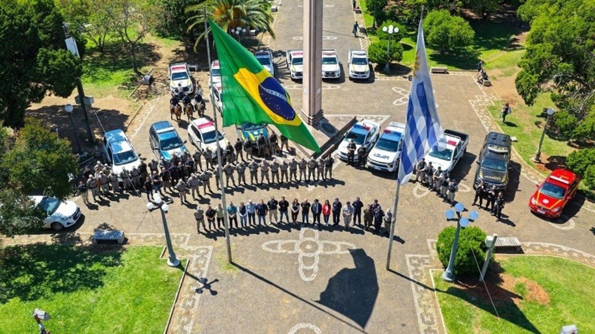 Operação mobilizou efetivos da Brigada Militar e forças de segurança da Argentina e Uruguai. Créditos: Divulgação/BMRS